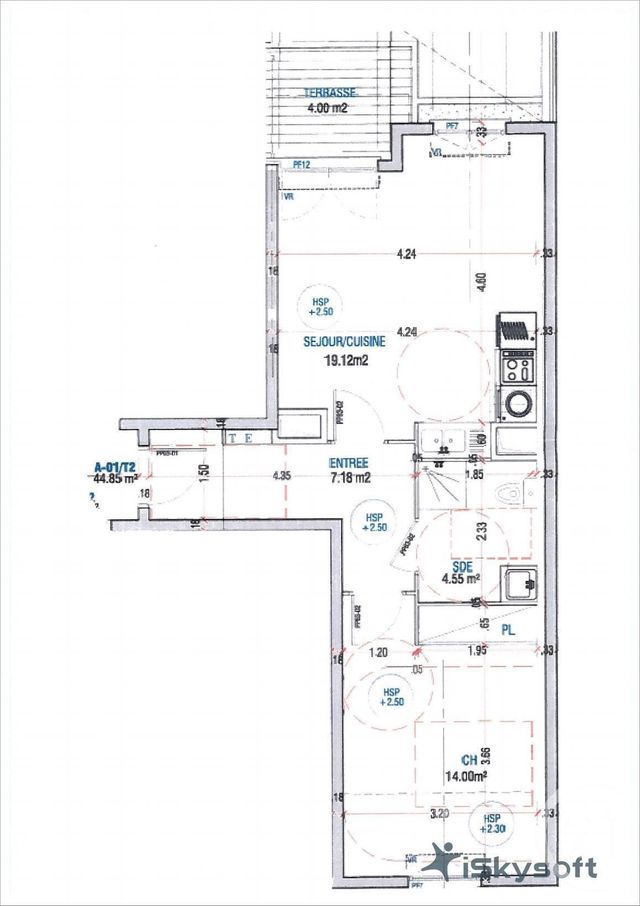 Appartement F2 à louer - 2 pièces - 42.0 m2 - TRAPPES - 78 - ILE-DE-FRANCE - Century 21 Asf Immo